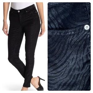 Ted Baker London Debra Zebra Skinny Jeans in Velvet Black NWT Size 27